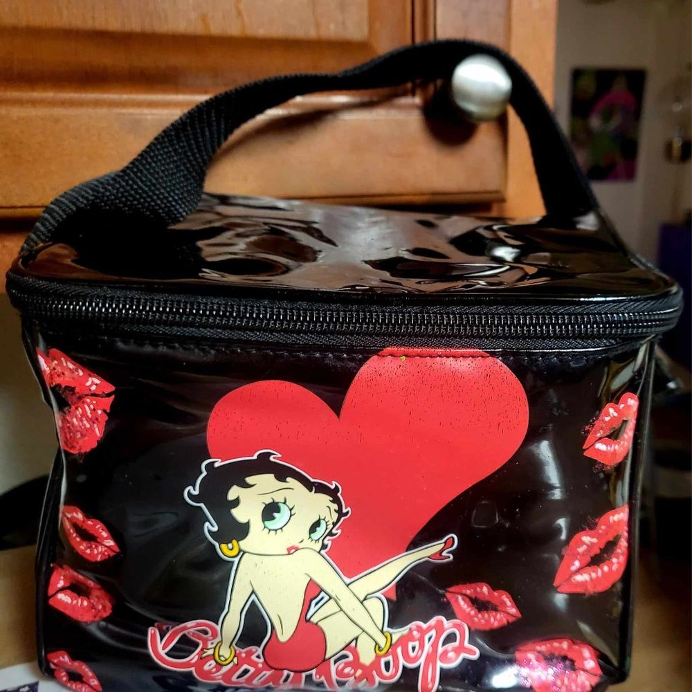 Vintage Betty Boop Black Vinyl Tote